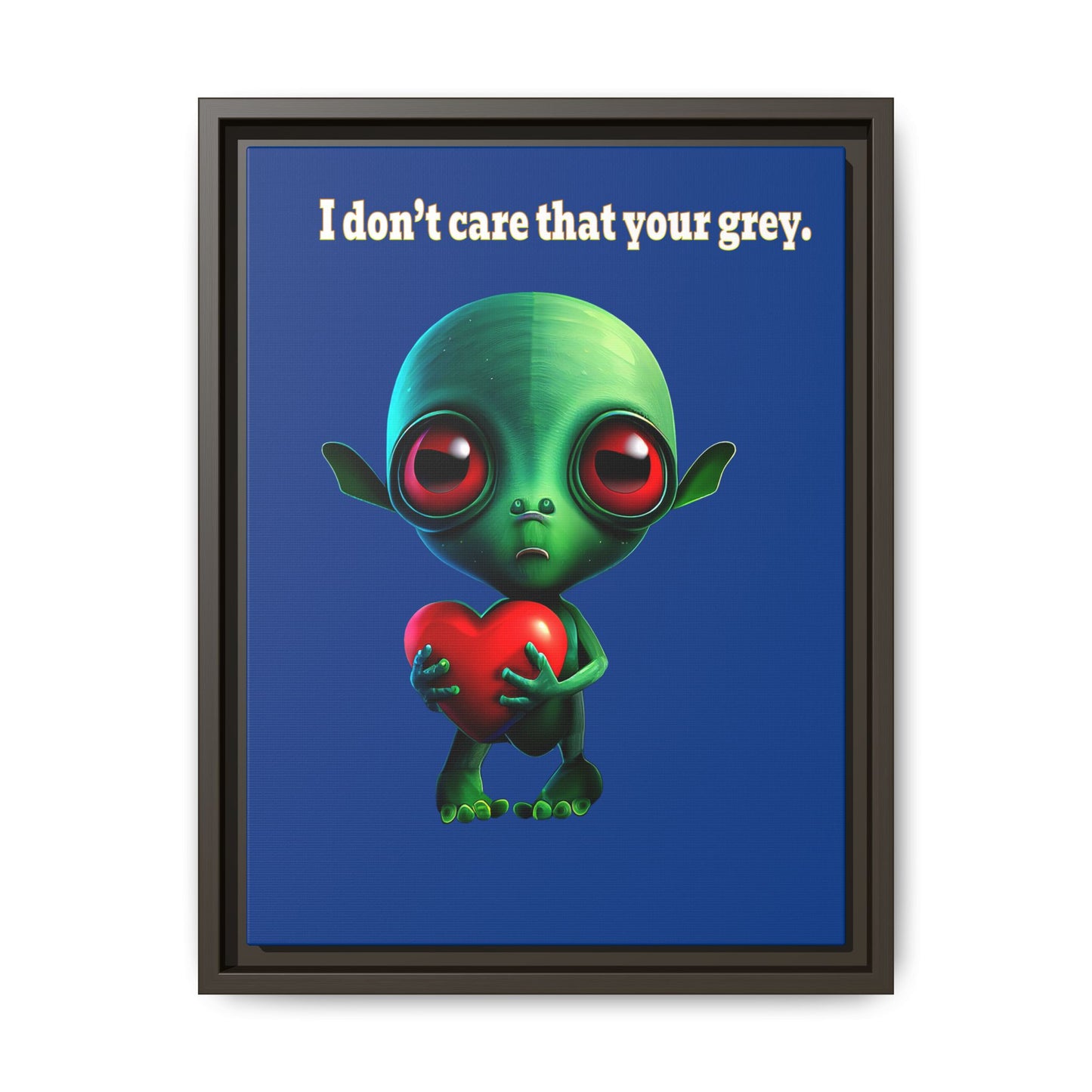 I don't care that your grey - framed canvas art (dark blue)