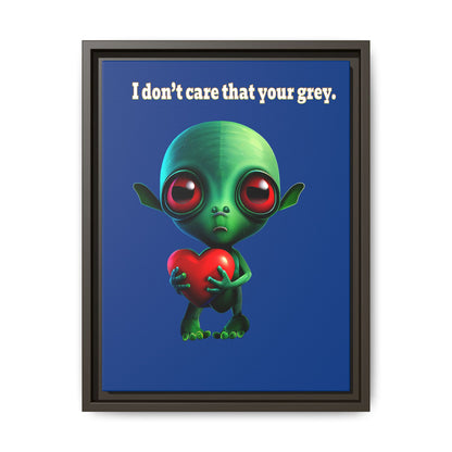 I don't care that your grey - framed canvas art (dark blue)