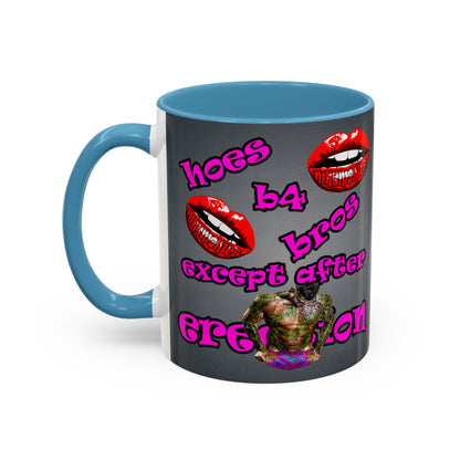 hoes b4 bros - Accent Mug (grey-light grey)