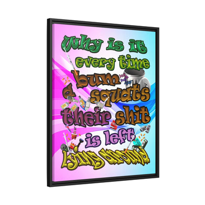 the bum's shit - framed canvas art (light blue-pink wave)
