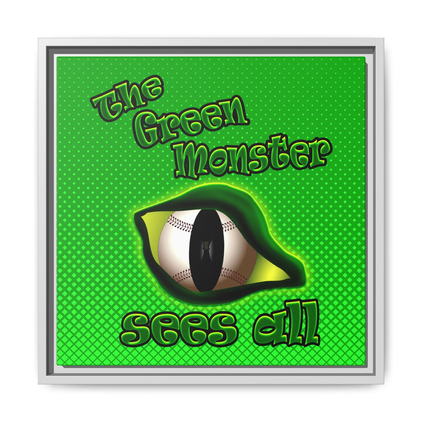 green monster - framed canvas art (logo green)
