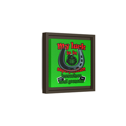 my luck - framed canvas art (logo green)