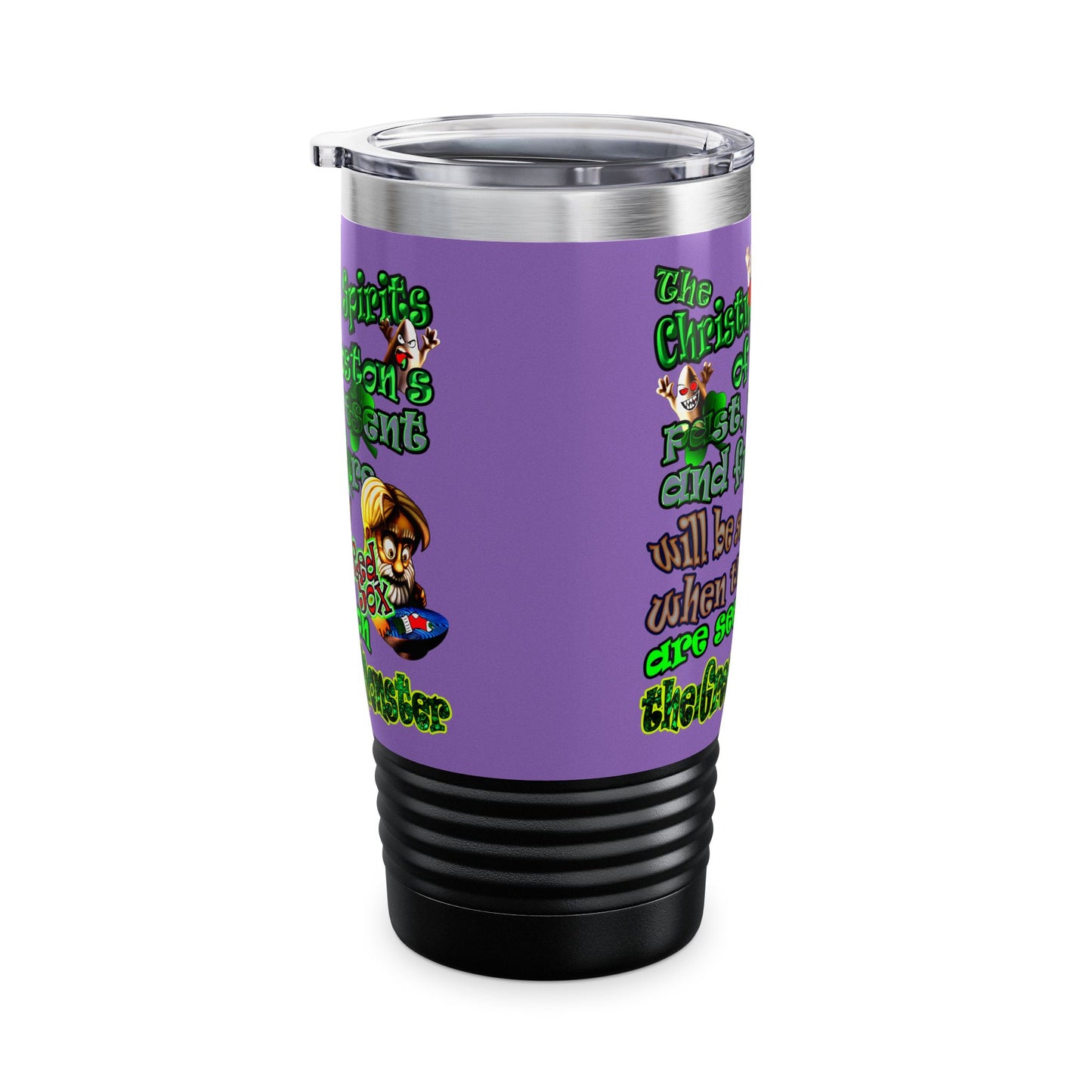 christmas spirits of boston - Ringneck Tumbler, 20oz (light purple)