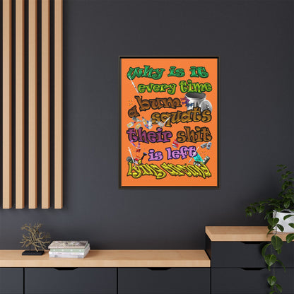 the bum's shit - framed canvas art (crusta)
