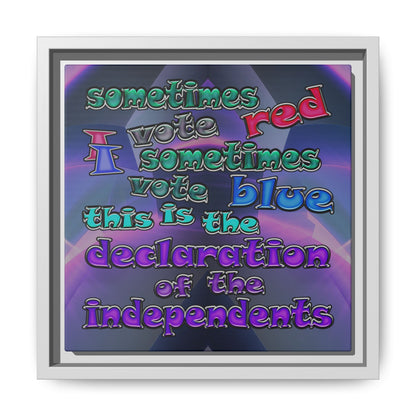 declaration of the independents - framed canvas art (grey-pink wave)