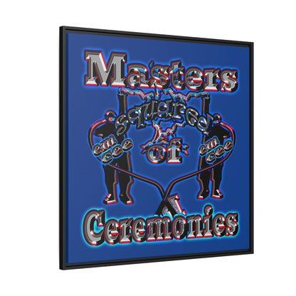 em cee squared - framed canvas art (dark blue)