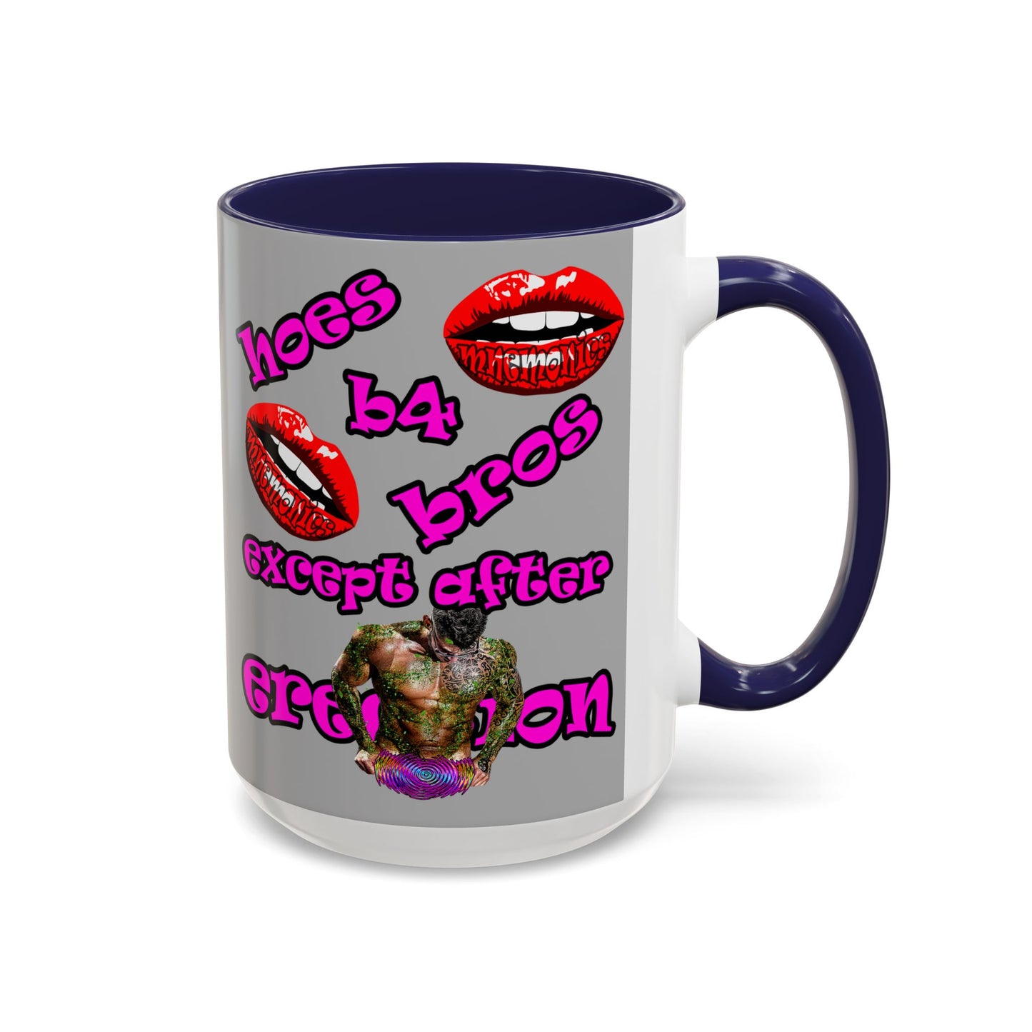 hoes b4 bros - Accent Mug (light grey)