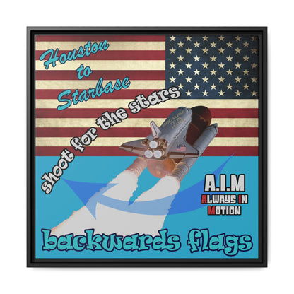 shoot for the stars - framed canvas art (turquoise)