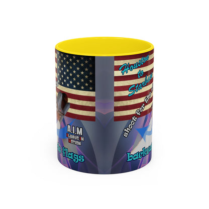 shoot for the stars - Accent Mug (grey-pink wave)