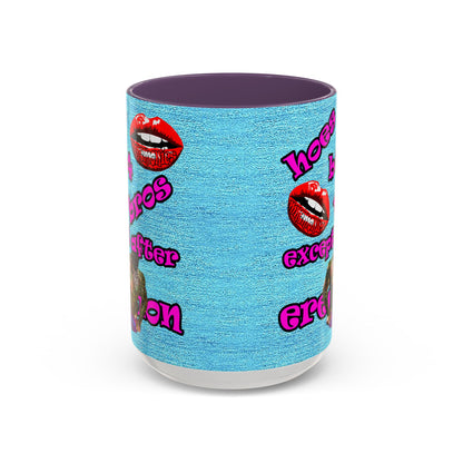 hoes b4 bros - Accent Mug (faded blue)