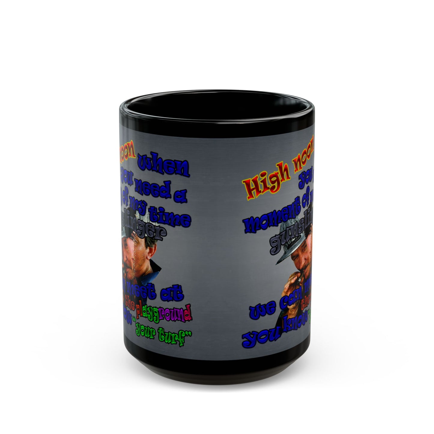 high noon - Black Mug (grey-light grey)