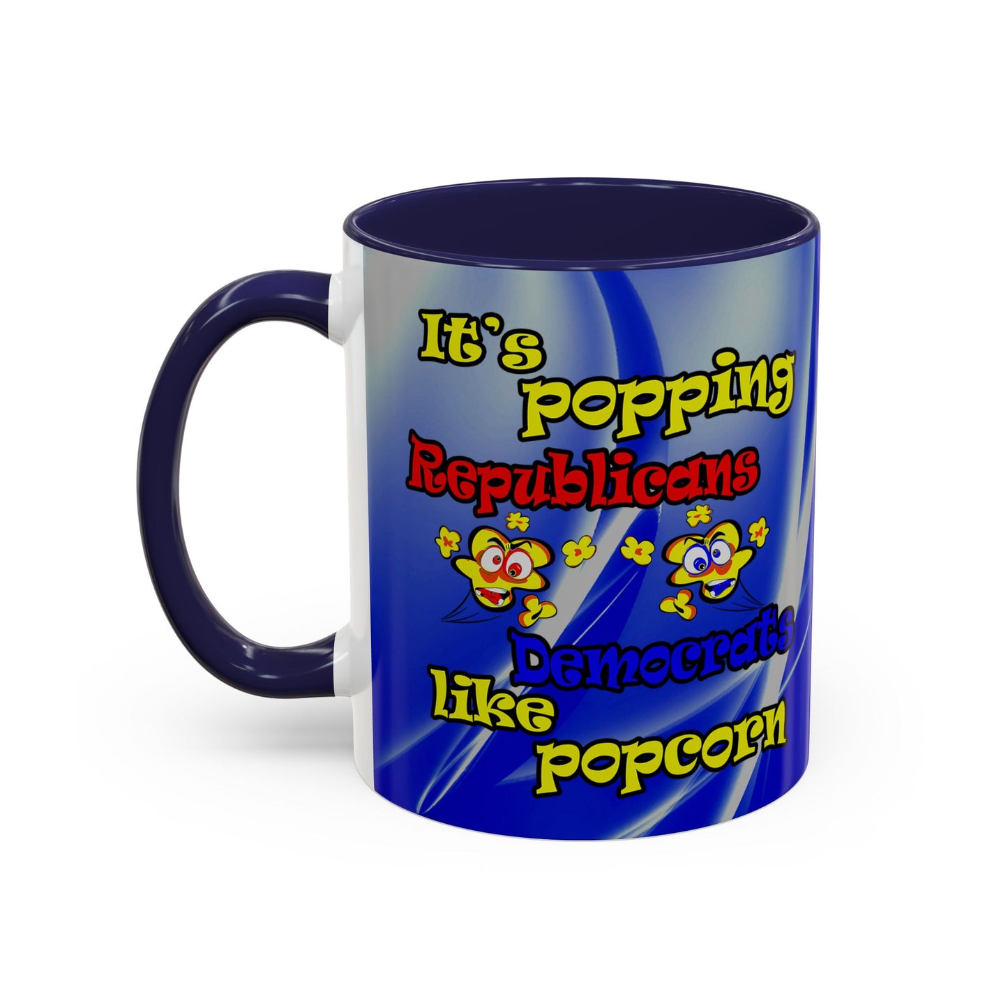 popping like popcorn - Accent Mug (blue-white wave)
