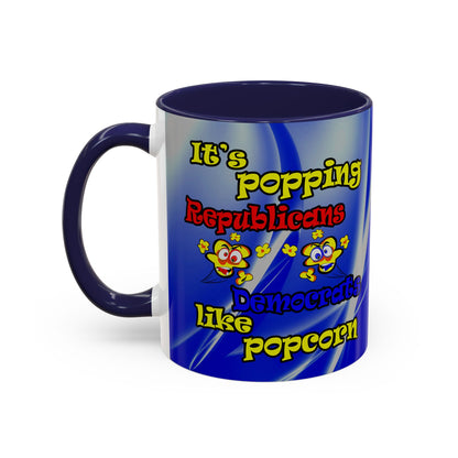 popping like popcorn - Accent Mug (blue-white wave)