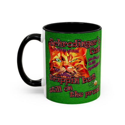schrodinger's cat - Accent Mug (green turf)