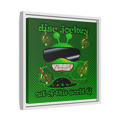 disc jockey - framed canvas art (logo green)