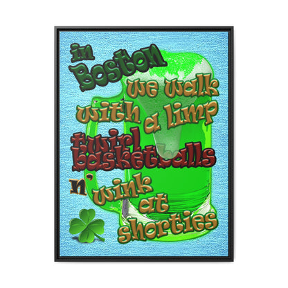 celtics logo - framed canvas art (faded blue)