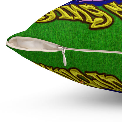 the bum's shit - Spun Polyester Square Pillow - ('snoops' background)