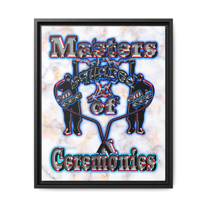 em cee squared - framed canvas art (white marble)