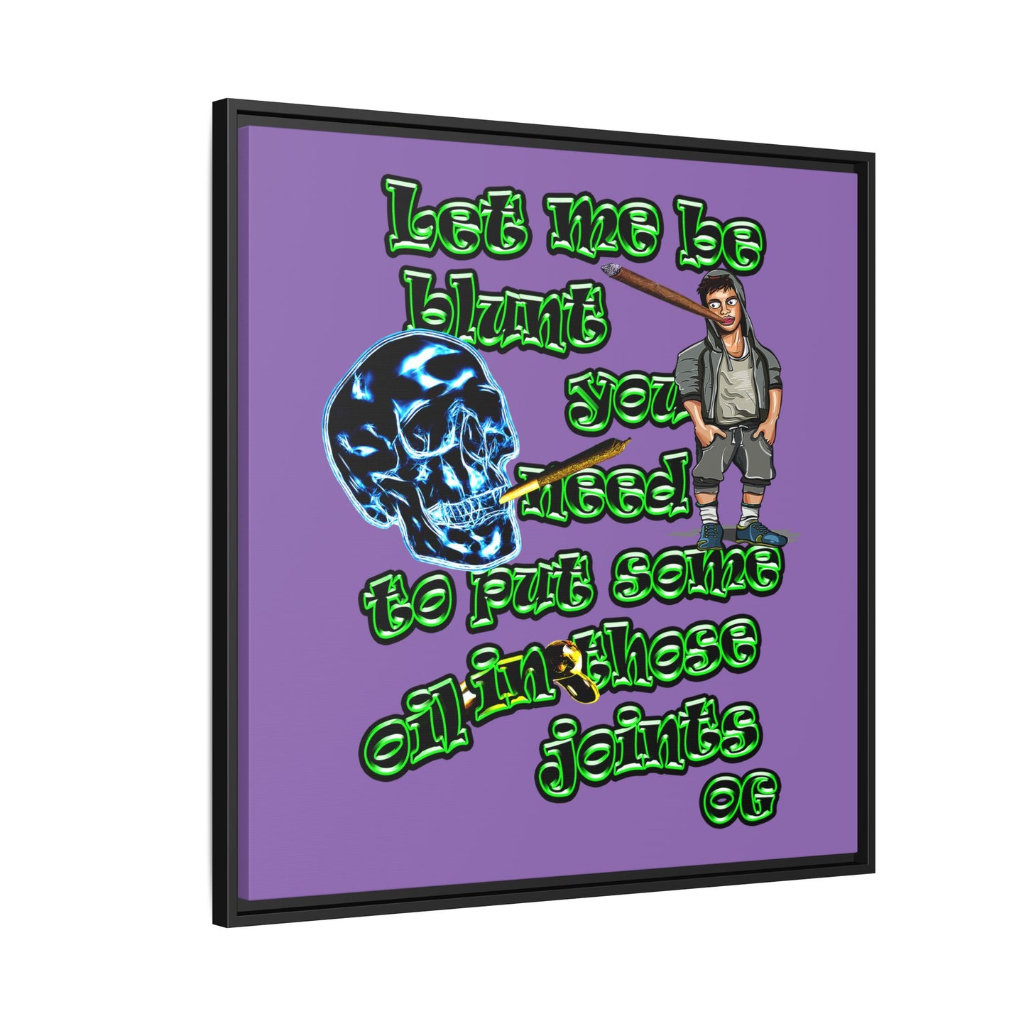 og - framed canvas art (light purple)