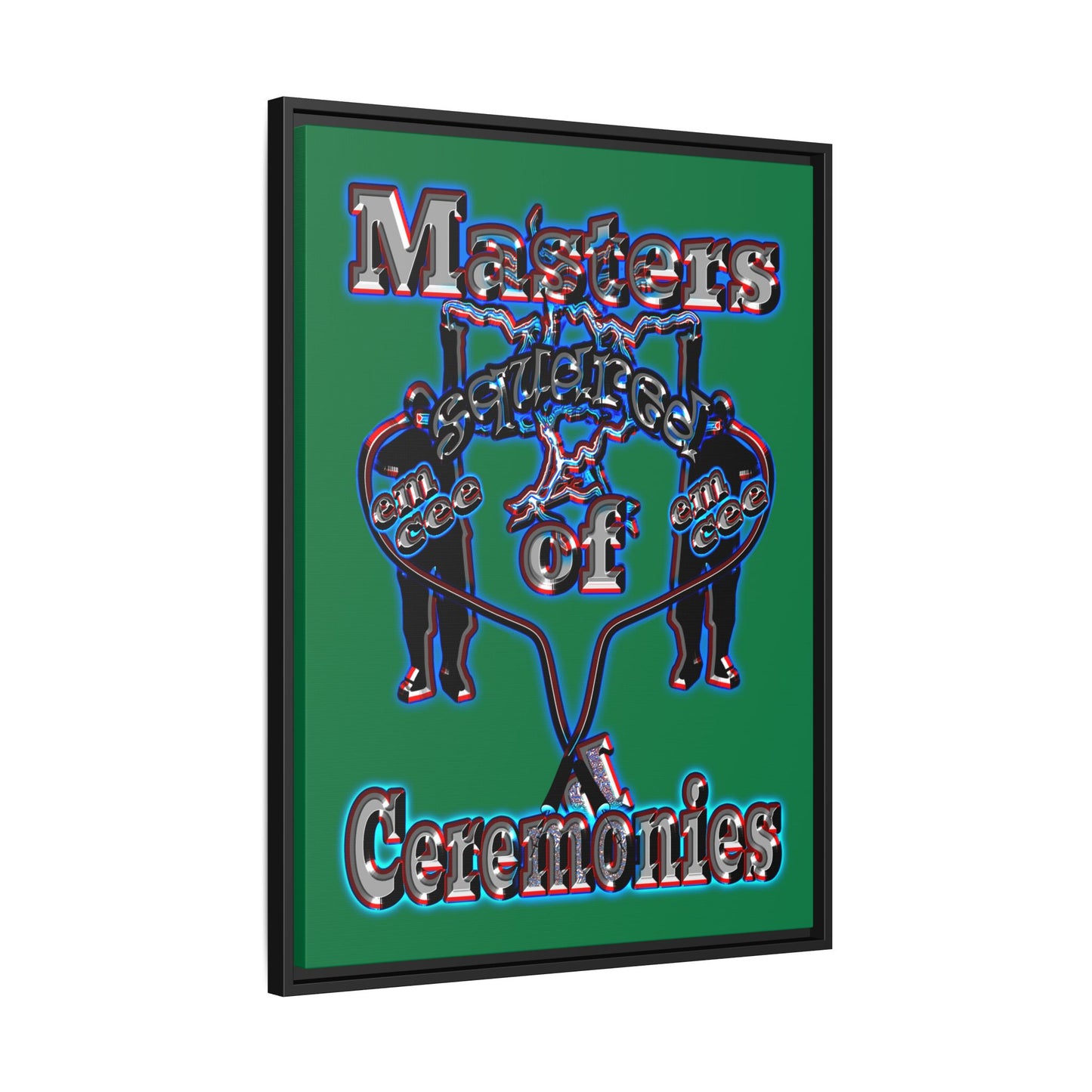 em cee squared - framed canvas art (dark green)