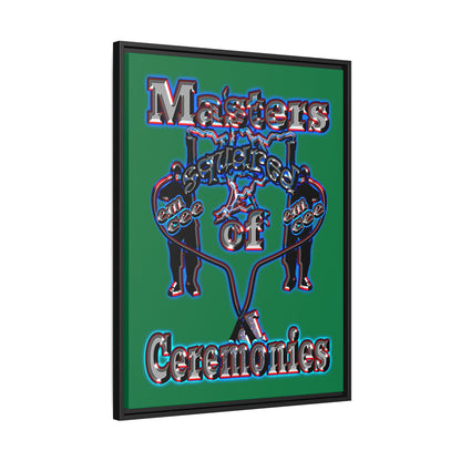 em cee squared - framed canvas art (dark green)