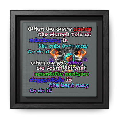 doggystyle - framed canvas art (dark grey)