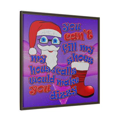 santa's shoes - framed canvas art (purple-pink wave)