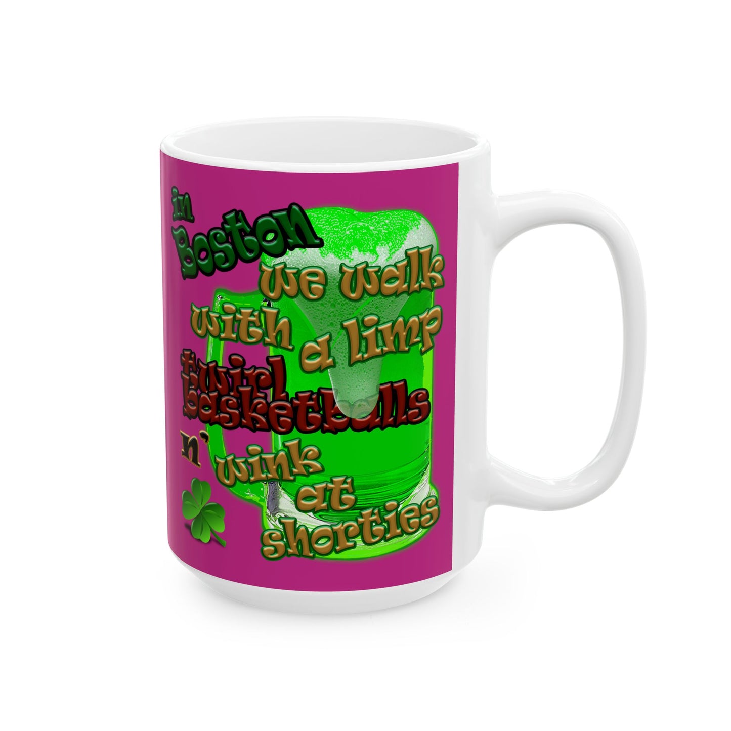 celtics logo - White Mug (pink)