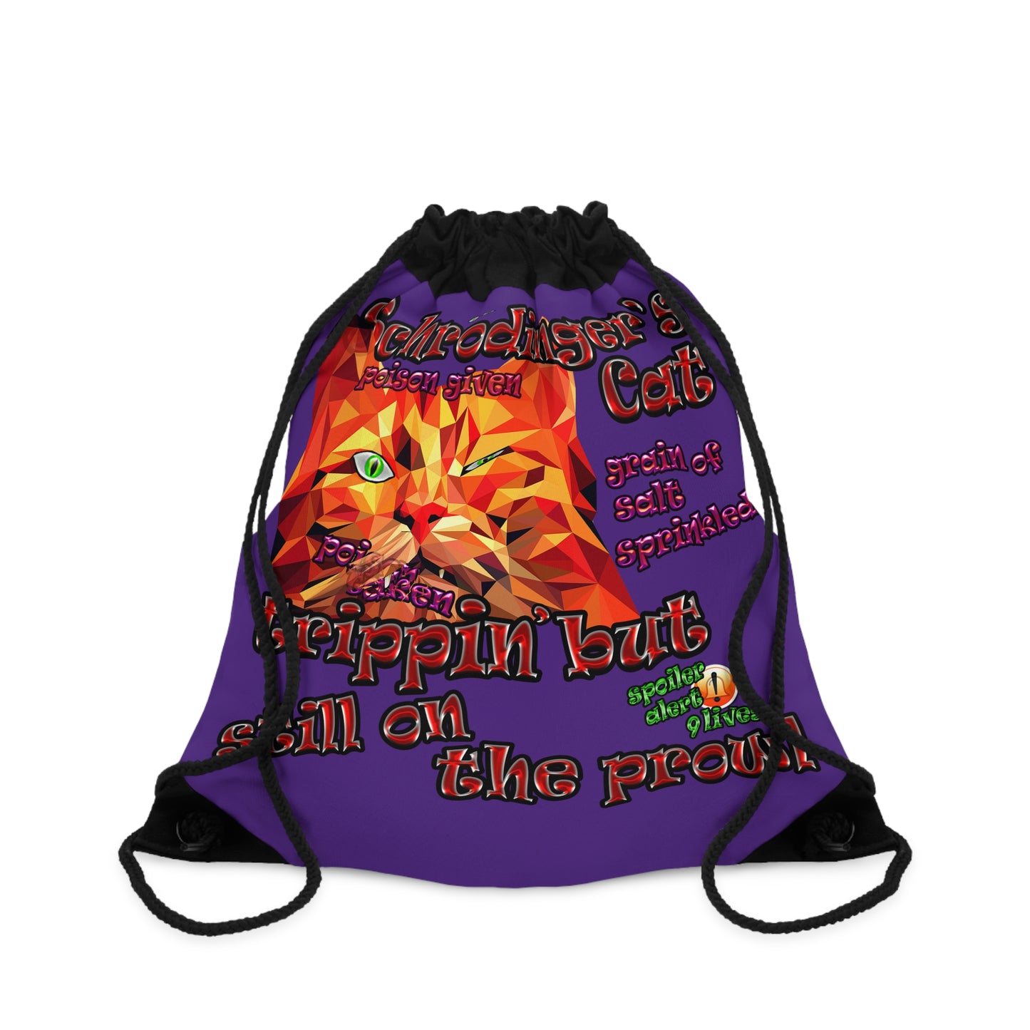 schrodinger's cat - Drawstring Bag (purple)