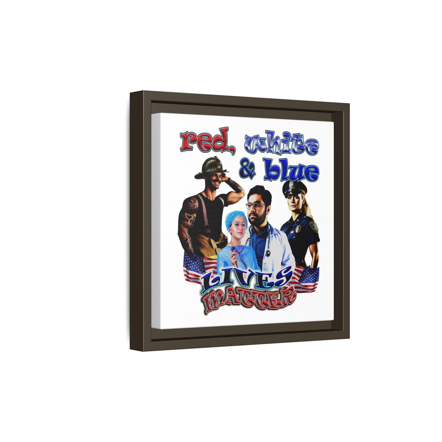 rw&b lives matter - framed canvas art (white)