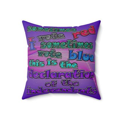 declaration of the independents - Faux Suede Square Pillow - (purple-pink wave)