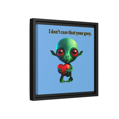 I don't care that your grey - framed canvas art (light blue)