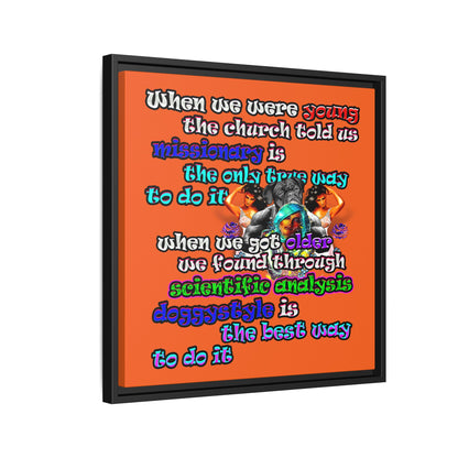 doggystyle - framed canvas art (orange)