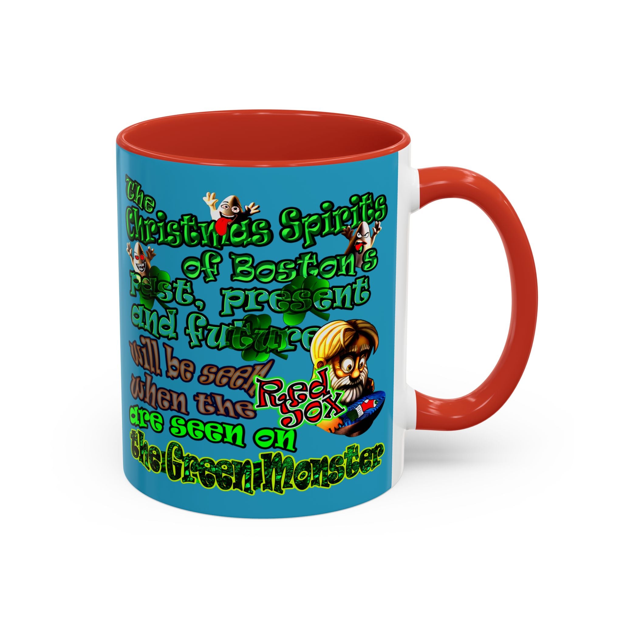 christmas spirits of boston - Accent Mug (turquoise)
