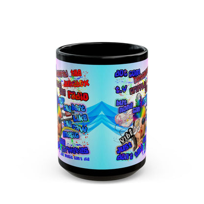 drop the beat - Black Mug (light blue-pink wave)