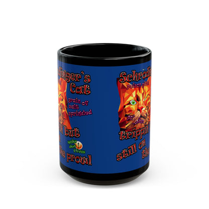 schrodinger's cat - Black Mug (dark blue)