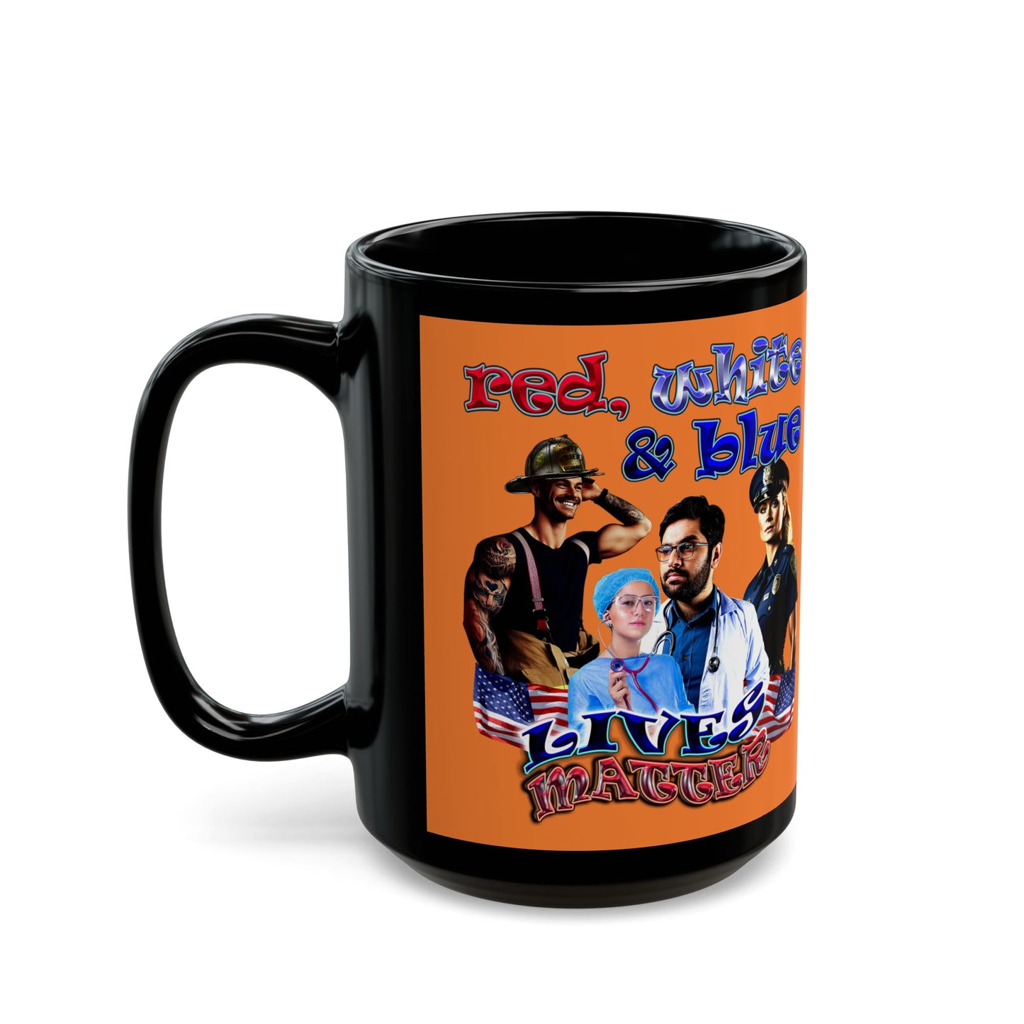 rw&b lives matter - Black Mug (crusta)
