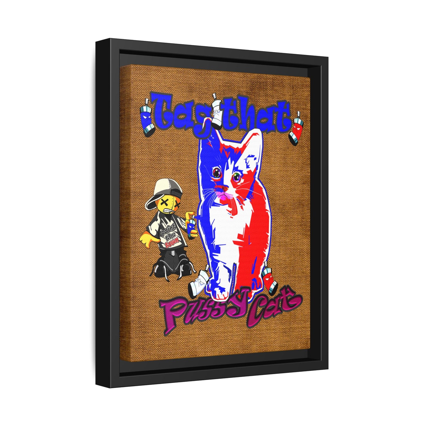 tag that - framed canvas art (brown papyrus)