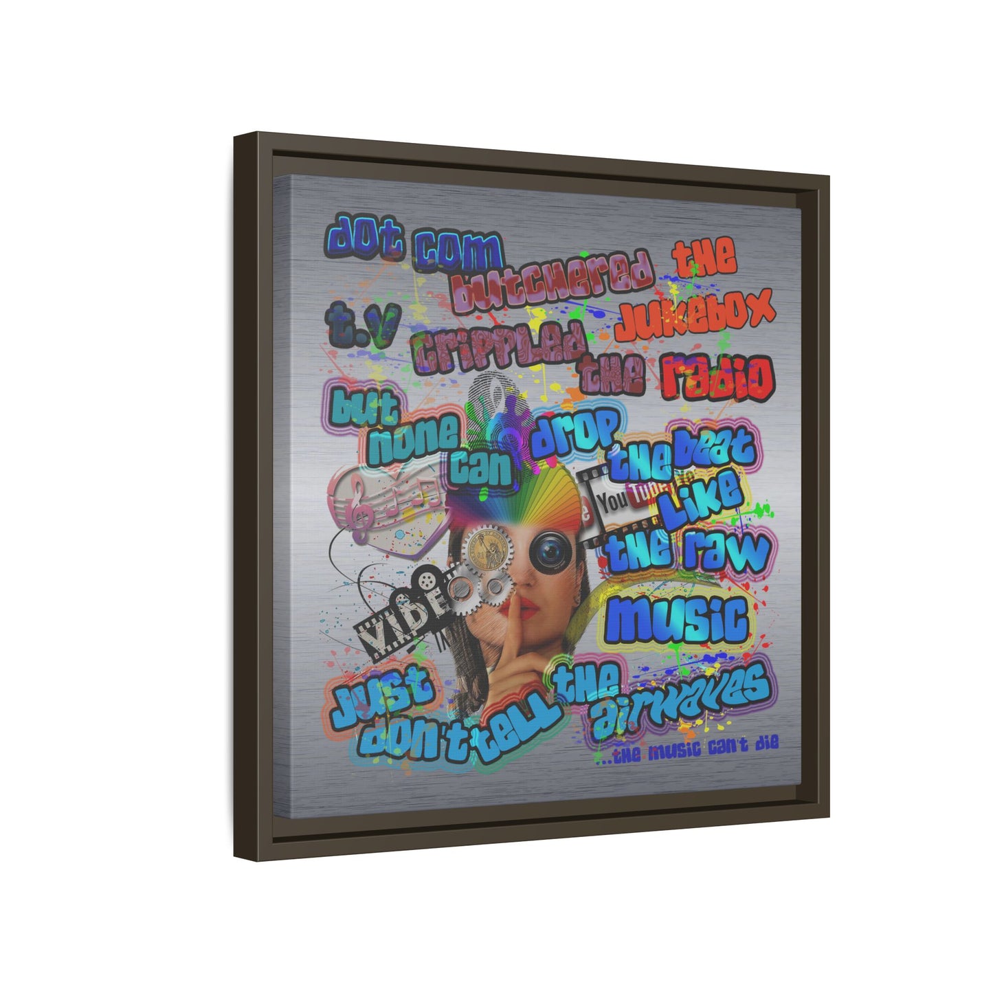 drop the beat - framed canvas art (brushed nickel)