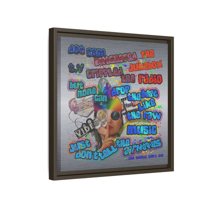 drop the beat - framed canvas art (brushed nickel)
