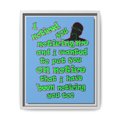 noticed you noticing - framed canvas art (light blue)