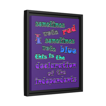 declaration of the independents - framed canvas art (purple)