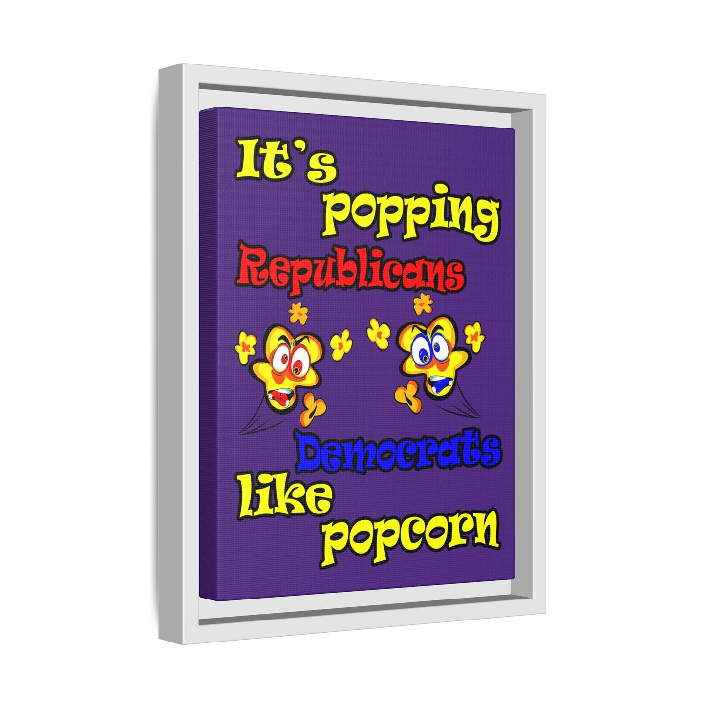 popping like popcorn - framed canvas art (purple)