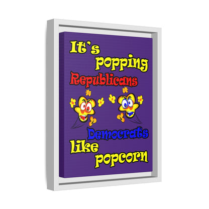popping like popcorn - framed canvas art (purple)