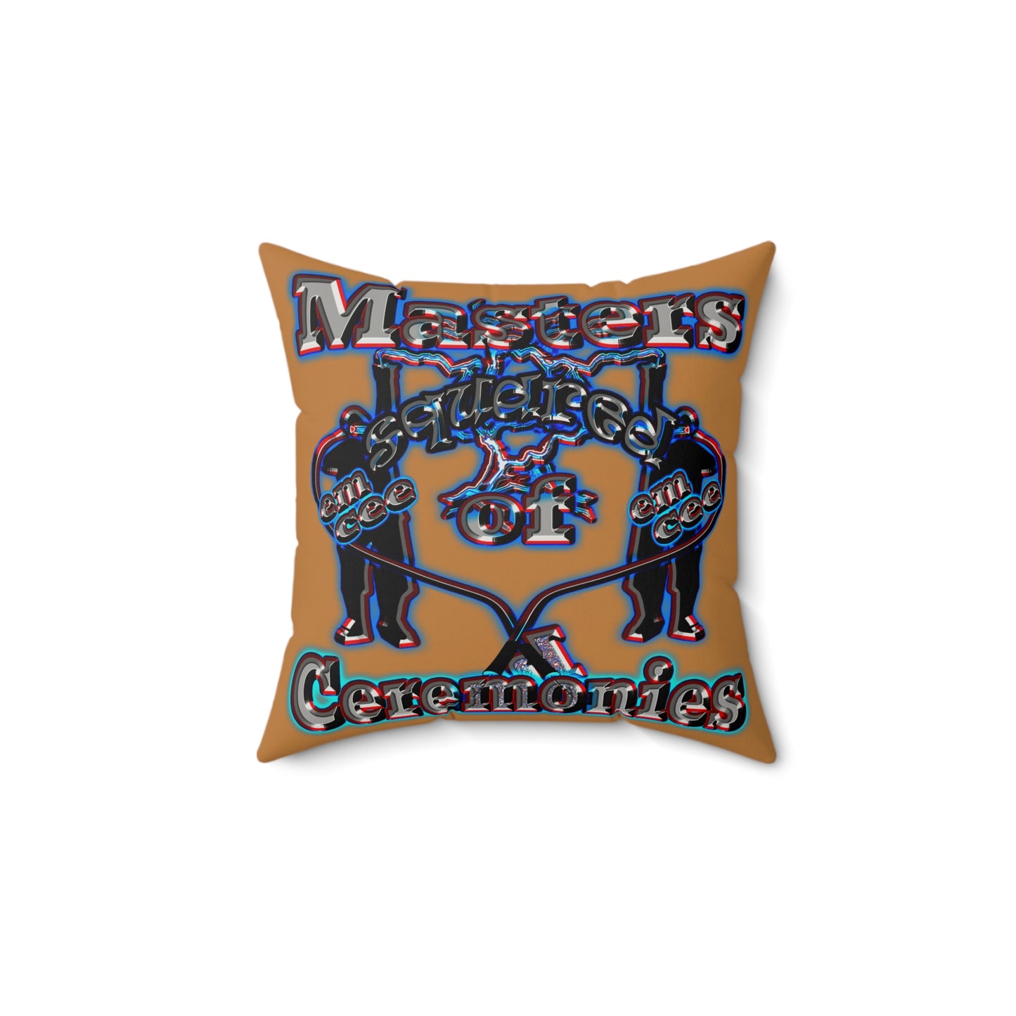 em cee squared - Faux Suede Square Pillow - (light brown)