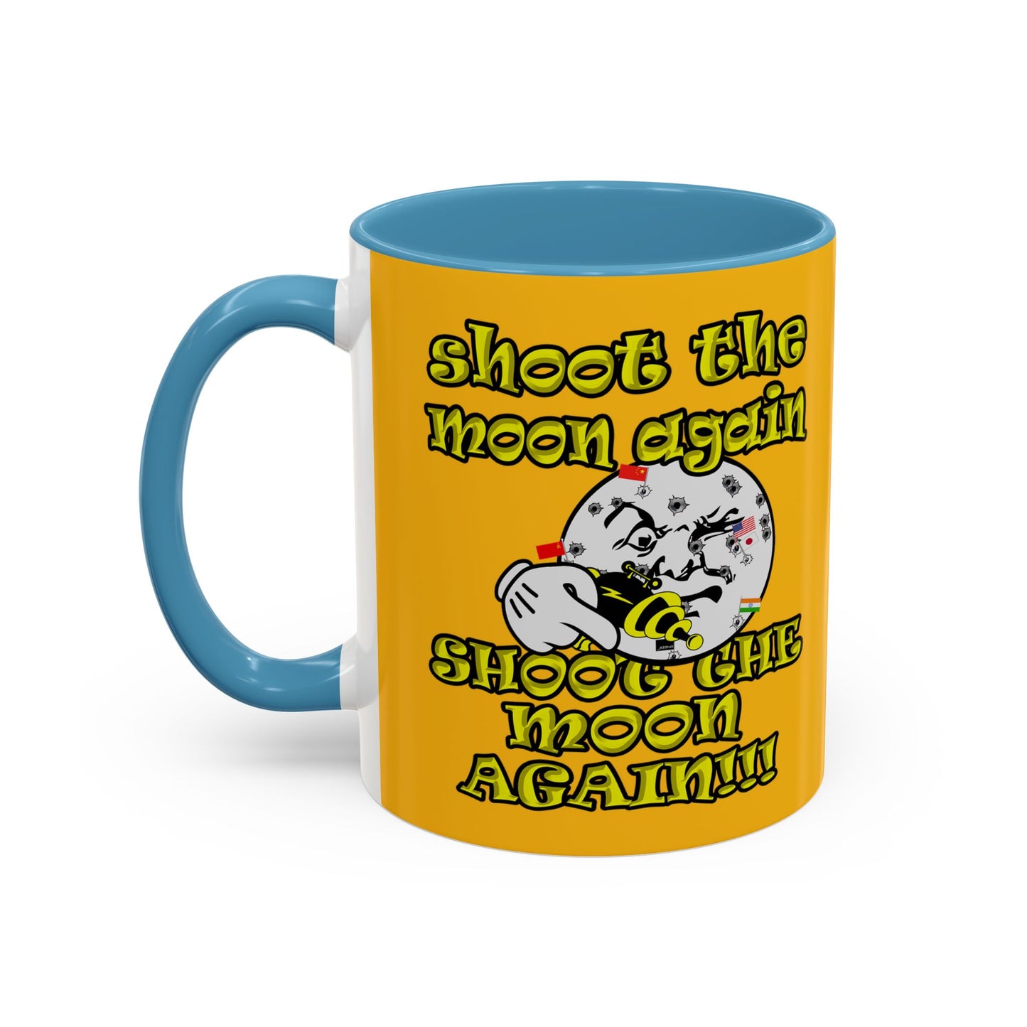 shoot the moon again - Accent Mug (yellow)