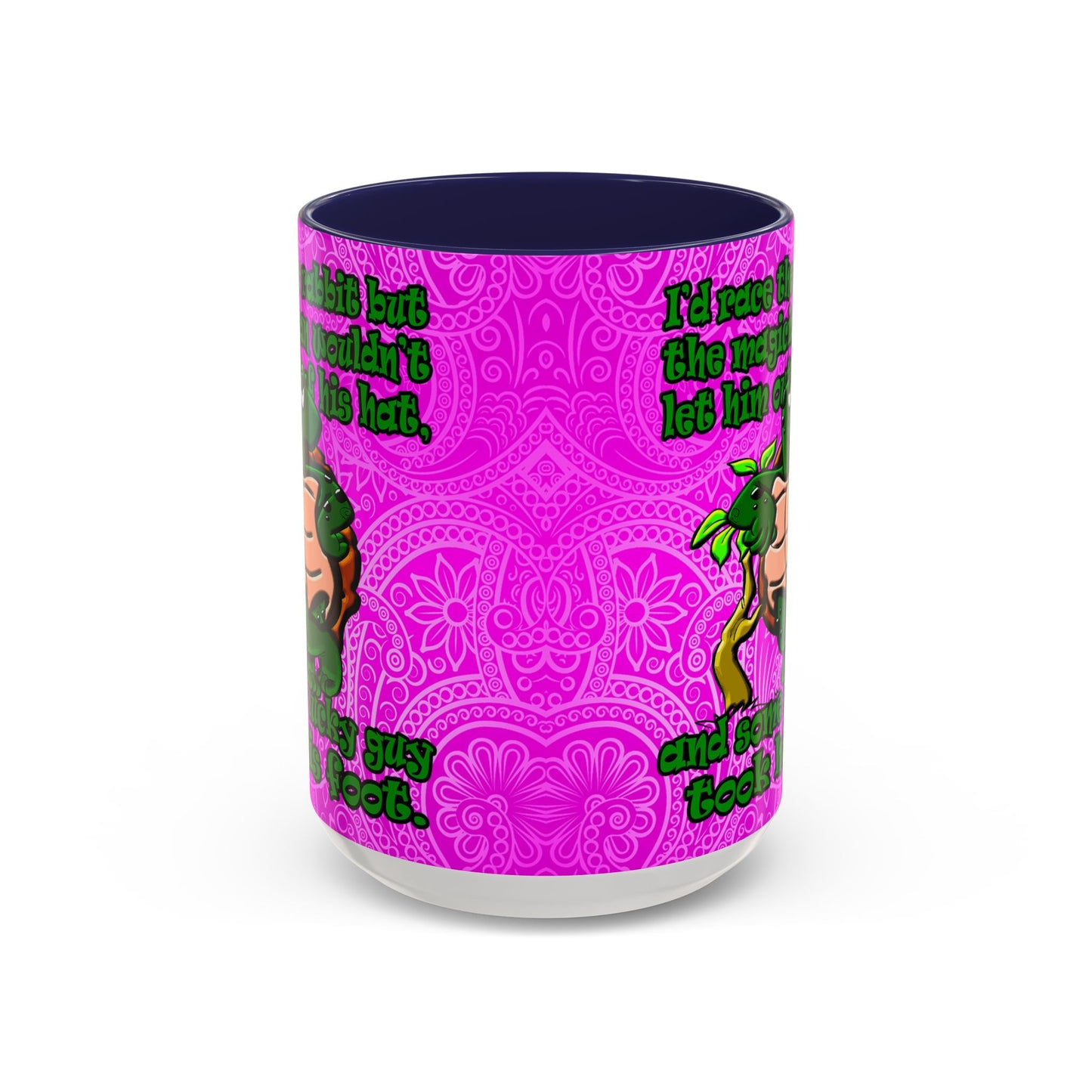 turtle race - Accent Mug (pink swirl)