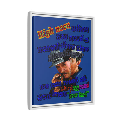 high noon - framed canvas art (dark blue)