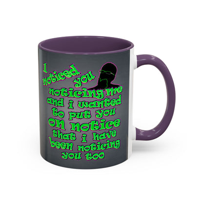 noticed you noticing - Accent Mug (grey-light grey)