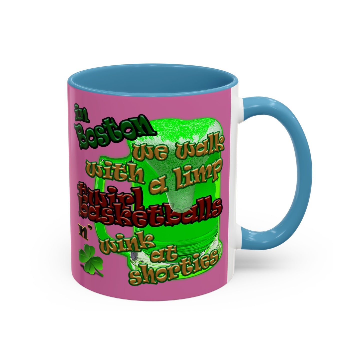 celtics logo - Accent Mug (light pink)